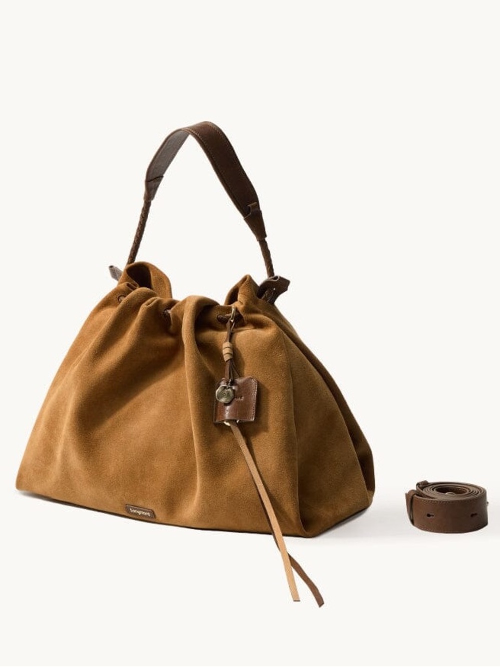SONGMONT - Medium Gather Bag in Ochre Suede